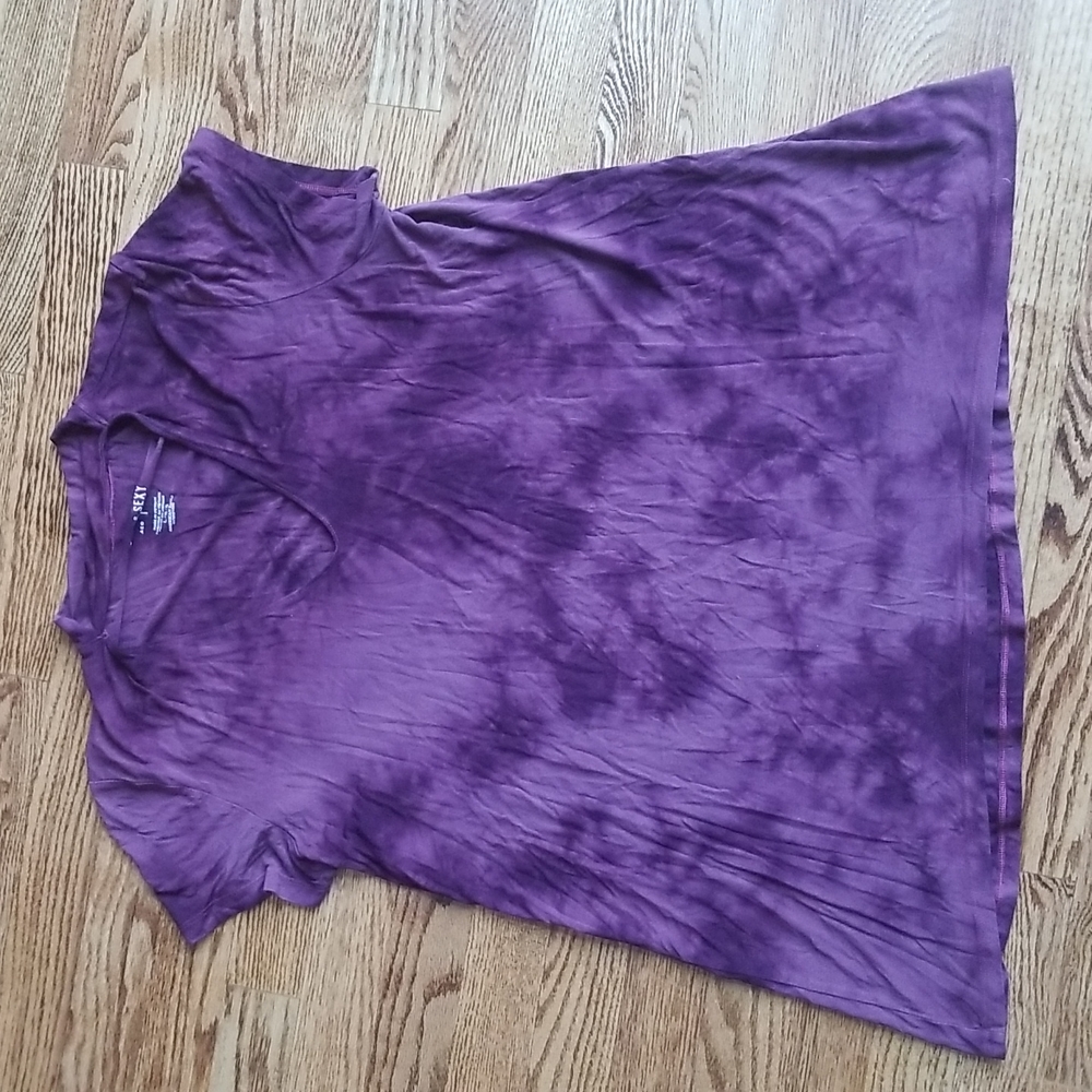 (L) American Eagle Soft and Sexy Tee Viscose Blend Tie Dye Neck Cut Out